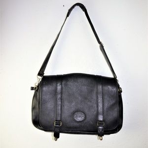 LAST CHANCE Vng Black Leather Attache Computer Bag